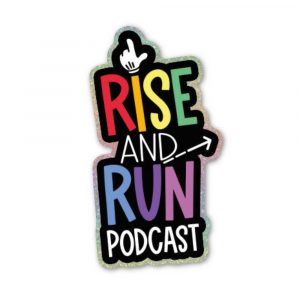 Rise and Run - Rainbow Glitter Sticker Medium