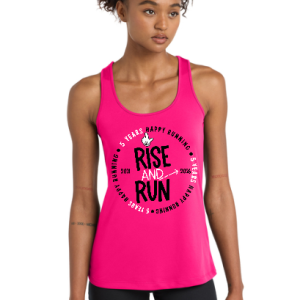 Pre-Order 2026 Rise And Run Logo Tech Racerback Tank Fitted Pink